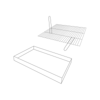 Aschekasten mit Grillrost mit Klappgriffen 70x40cm