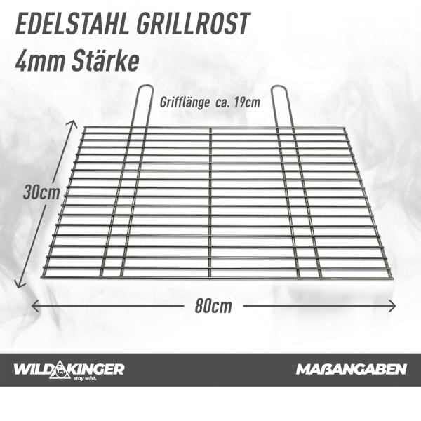 Grillrost Edelstahl 4 mm 80x30 cm