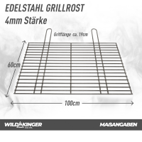 Grillrost Edelstahl 4 mm 100x60 cm