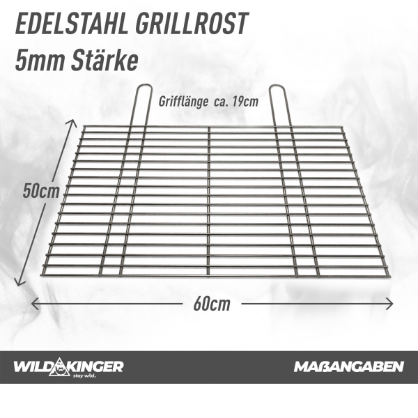 Grillrost Edelstahl 5 mm 60x50 cm