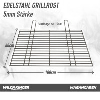 Grillrost Edelstahl 5 mm 100x60 cm