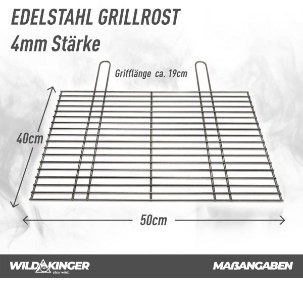 Grillrost Edelstahl 4 mm 50x40 cm