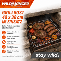 Grillrost ohne Griffe 40x30 cm